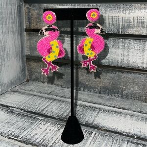Flamingo Beaded Earrings